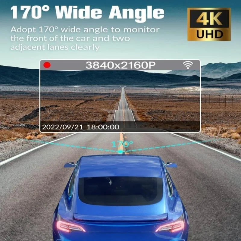 Front & Rear Dashcam, Wide Angle Car Driving Recorder