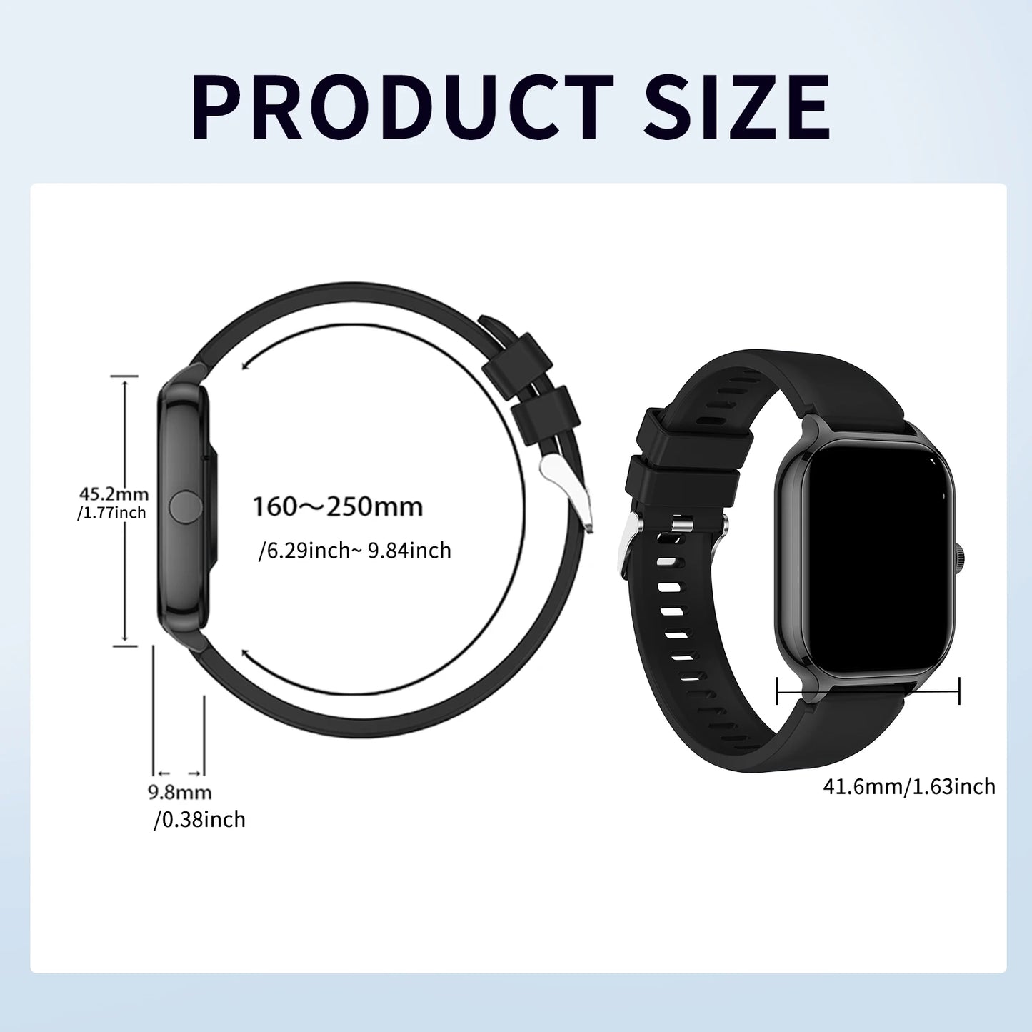 Smart watch wireless calling/dial, fitness monitoring for iPhone/Andriod