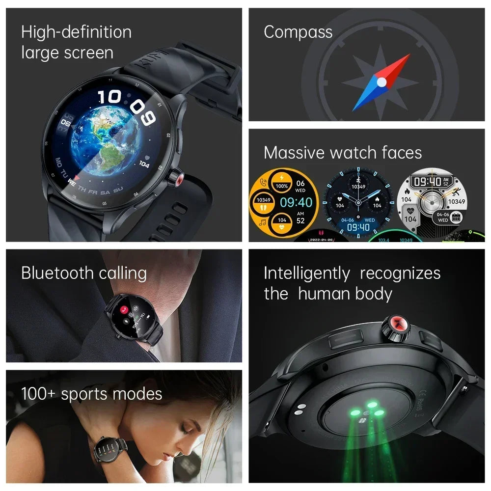 Smartwatch 1.43" AMOLED IP68 Waterproof Bluetooth 5.2 Fitness, Heart Rate, Blood Oxygen Monitor