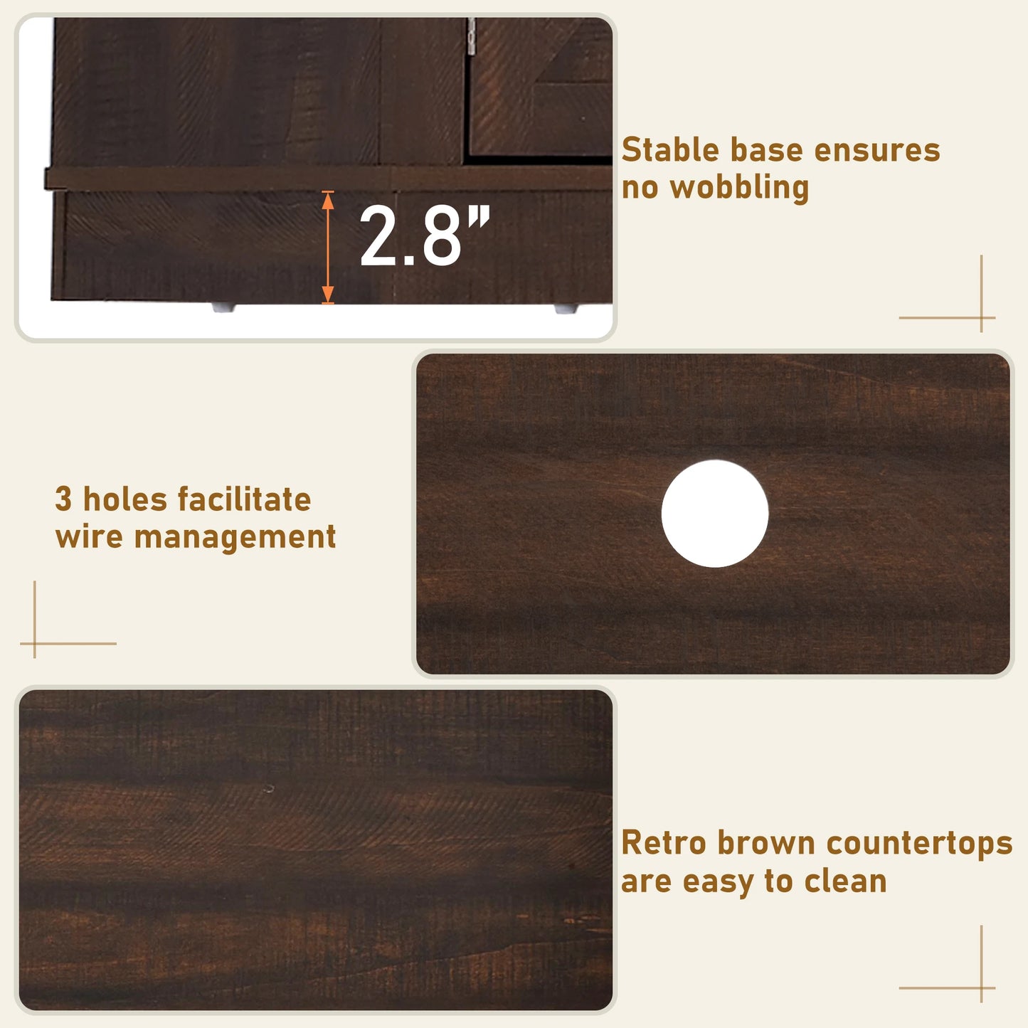 70'' Farmhouse Fireplace TV Stand with Barn Door