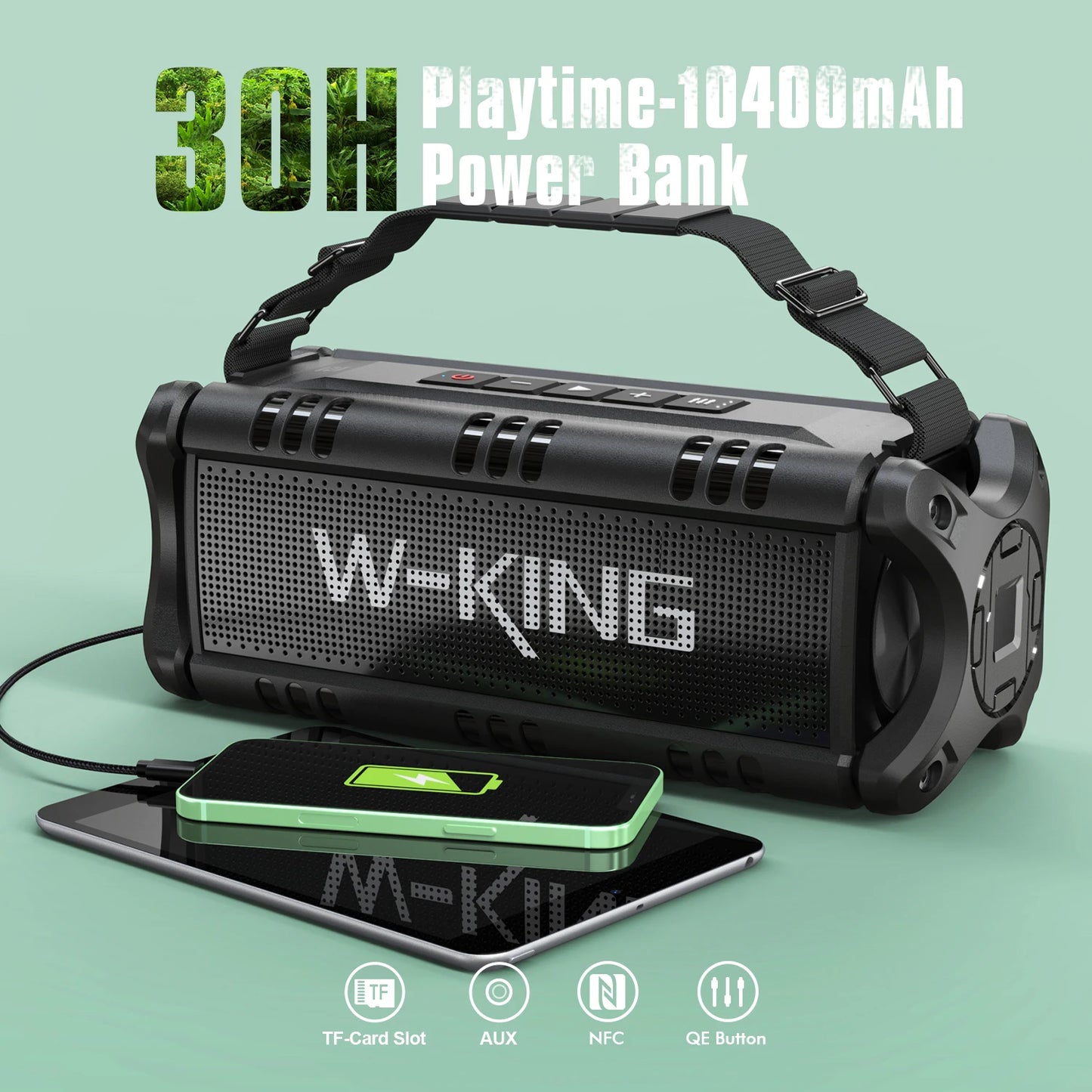 Bluetooth Speaker, 90W Peak, Waterproof, Wireless, Large Outdoor Portable Speaker