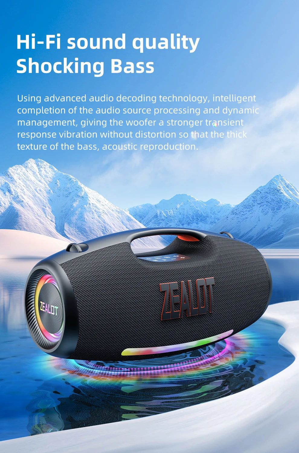 250W Portable Bluetooth Speaker, Waterproof