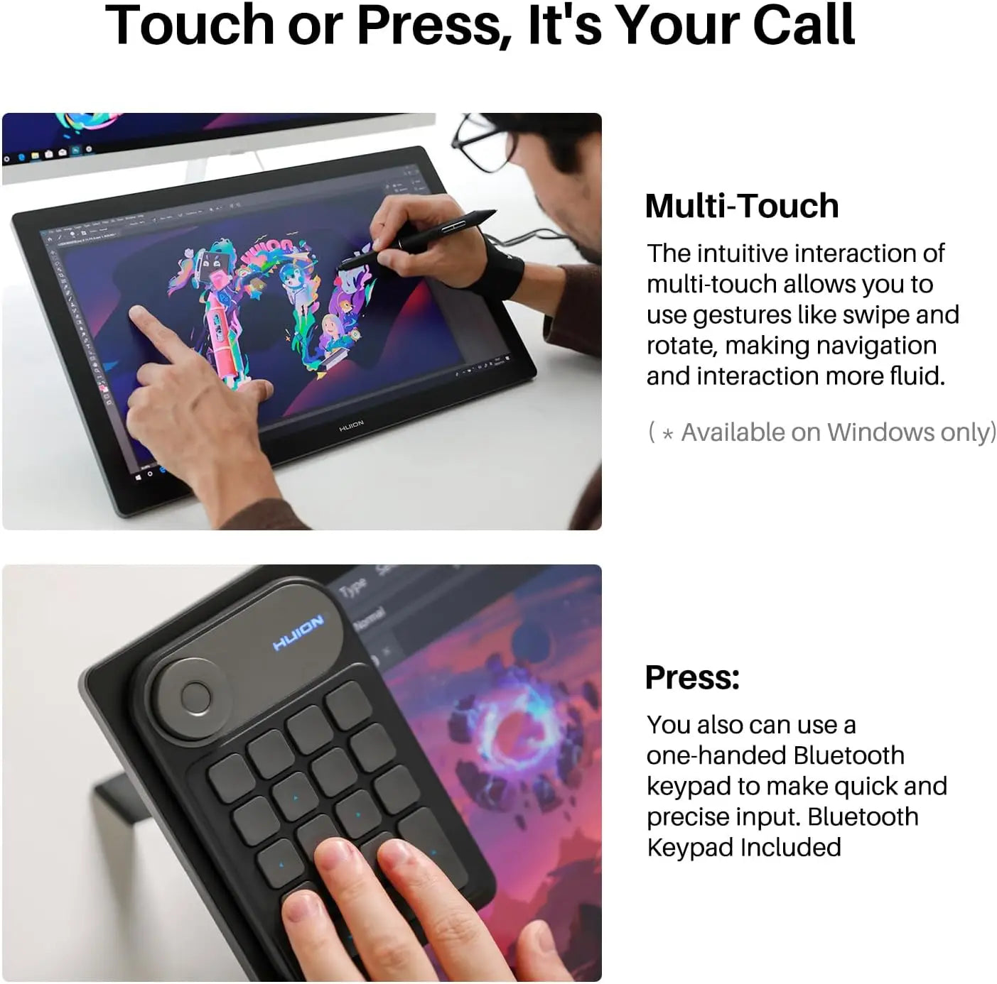 4K UHD Drawing Tablet with Touch Screen