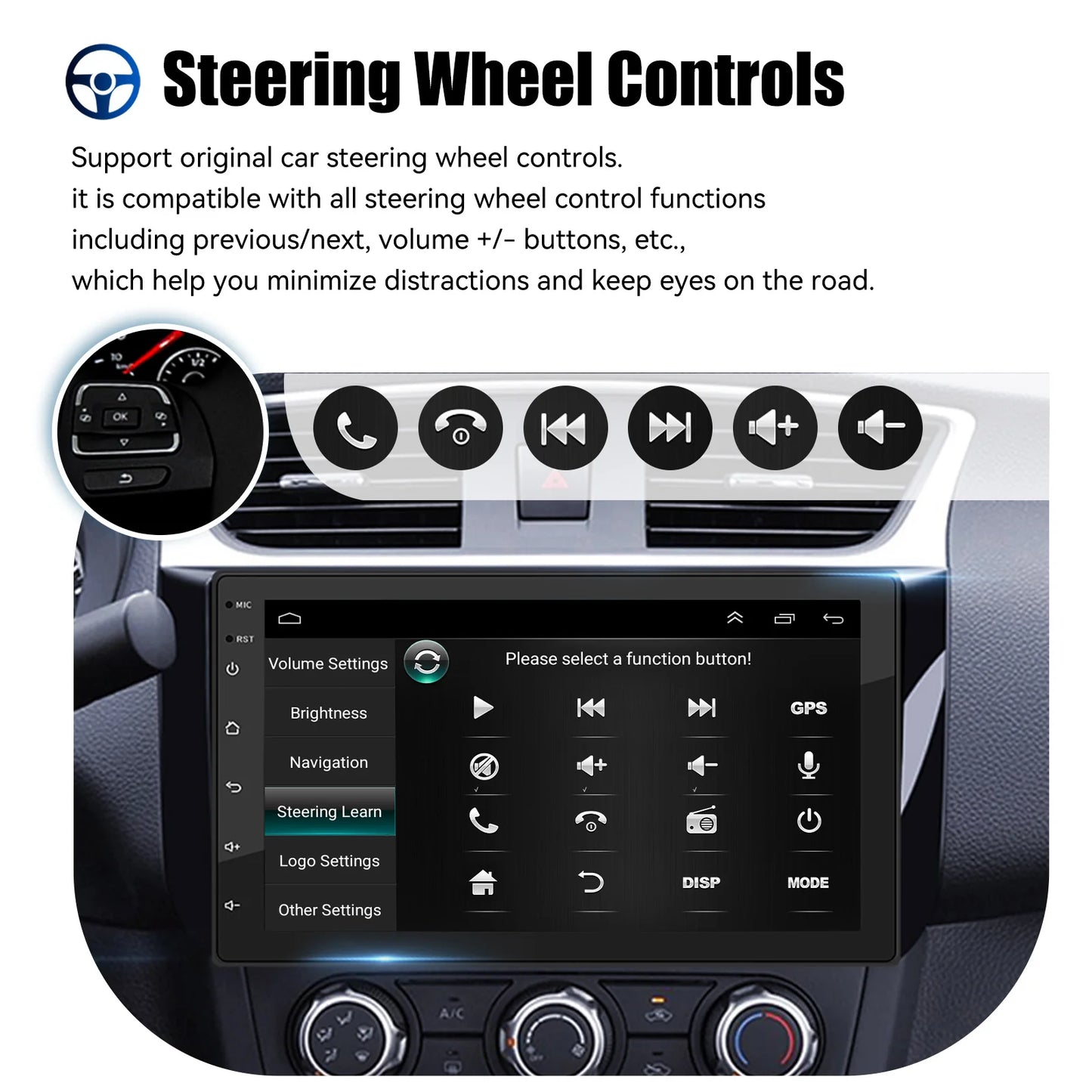 10“ 2 DIN Android 14 4+64G Car Stereo, Carplay Touchscreen