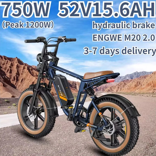 750W Motor 52V15.6AH Mountain E-bike Off-road, Fat Tire.