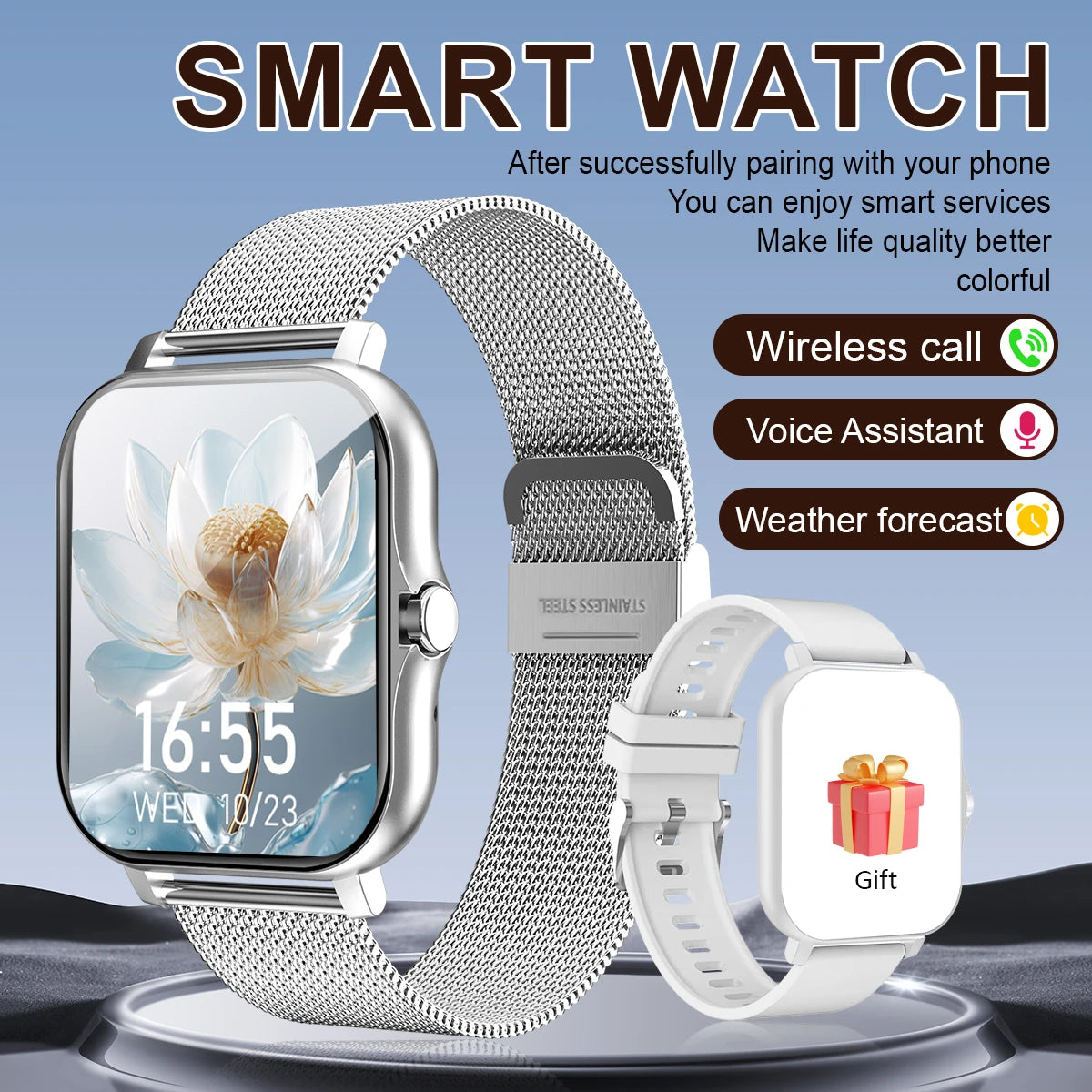 1.83 Size smart watch, Android and iPhone unisex sports watch