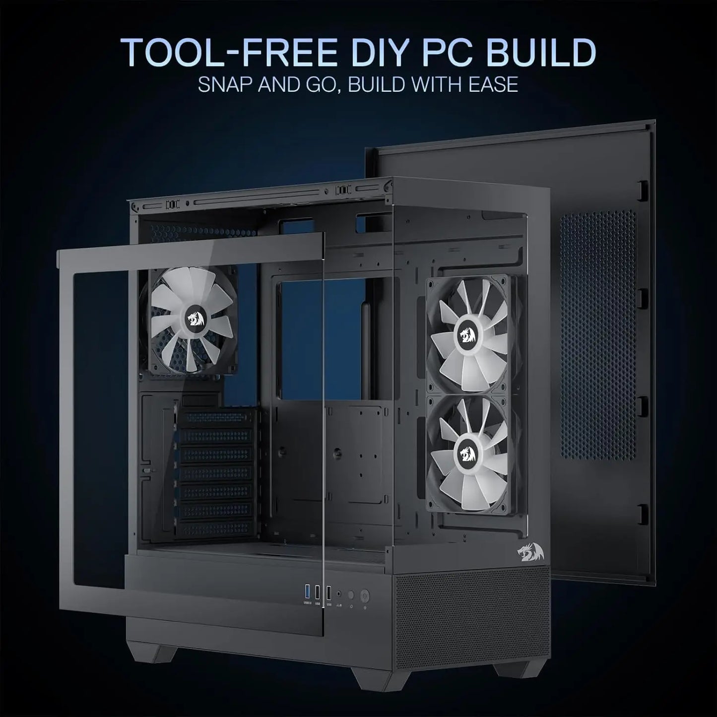 Gaming Back-Mounted PC Case