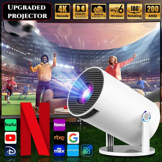 2025 Upgraded HY300PRO Mini Projector with WiFi & BT,