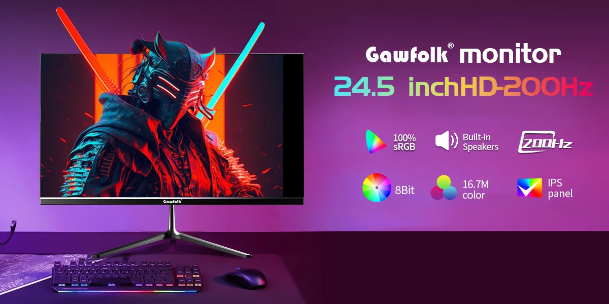 24.5 Inch Gaming Monitor, 1080P Frameless
