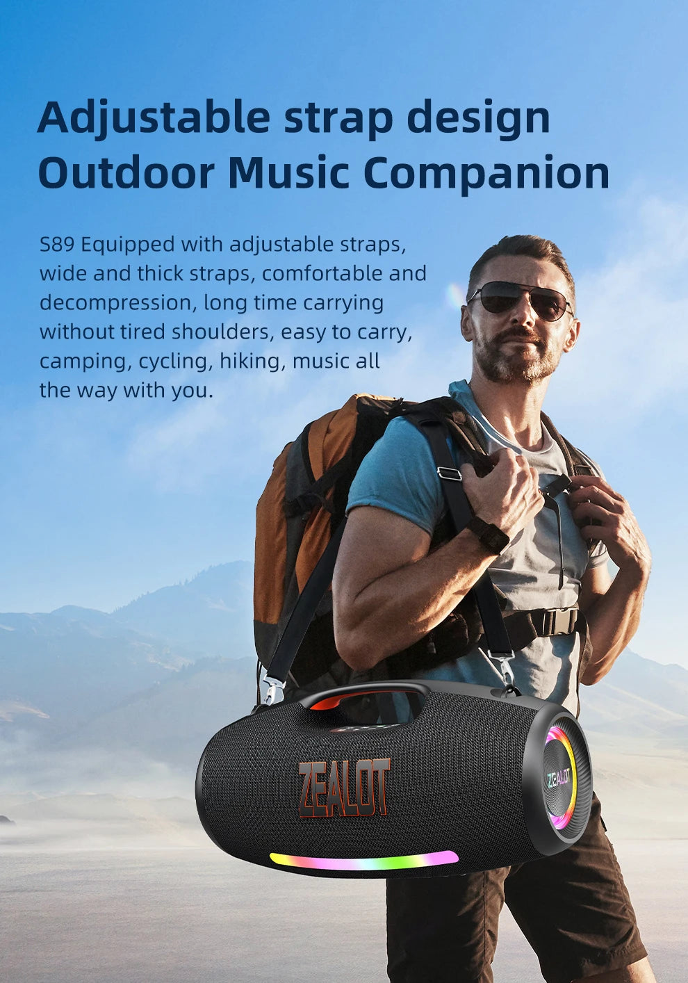 250W Portable Bluetooth Speaker, Waterproof