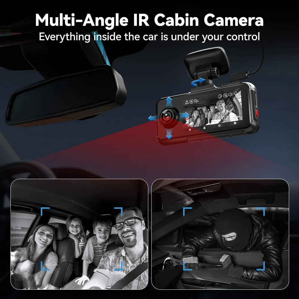 4K Dash Cam Built-in 5.8Ghz WiFi GPS Car DVR Upgrade Night Vision