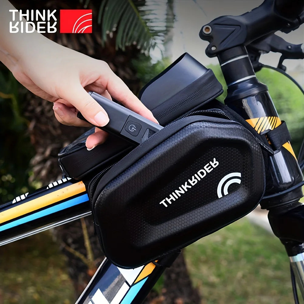 Bike Bag Frame Front Top Tube, Waterproof 7in Phone Case Touchscreen