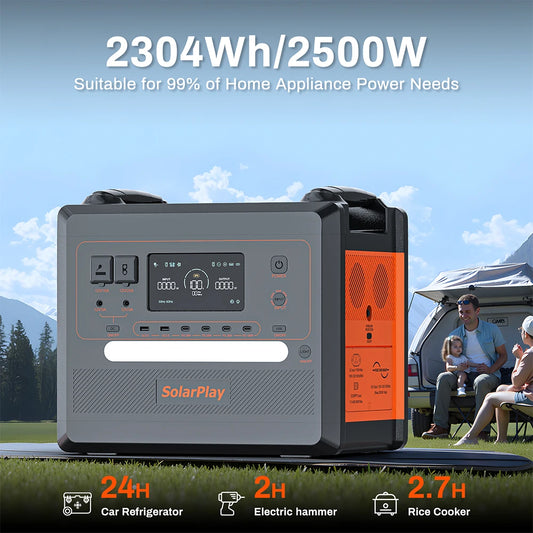 Portable Power Station 2500W/2300Wh Solar Generator