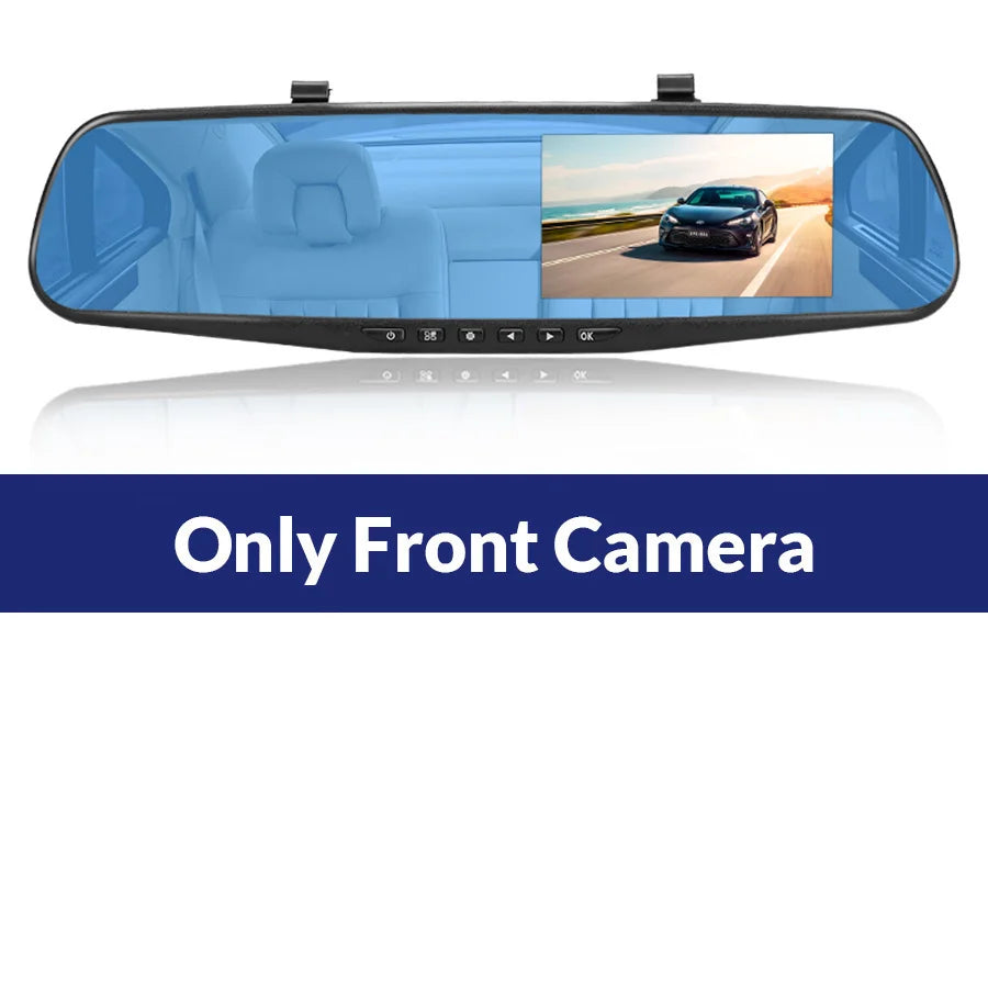 Dash Cam 4.3 Inches, Dual Lens Front and Rear Camera