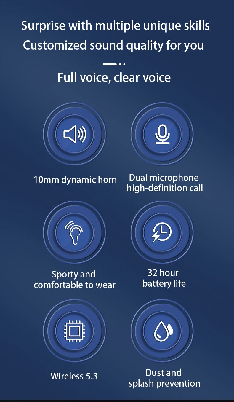 Wireless Earphones Sport Ear Hook, Waterproof