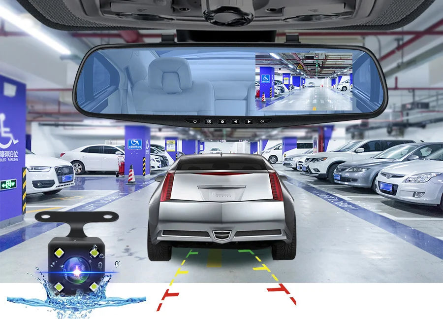 Dash Cam 4.3 Inches, Dual Lens Front and Rear Camera