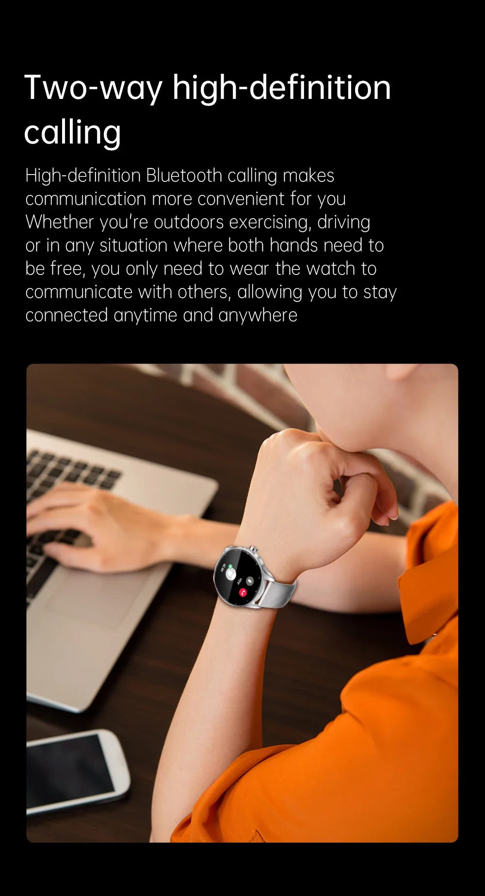 Smartwatch 1.43" AMOLED IP68 Waterproof Bluetooth 5.2 Fitness, Heart Rate, Blood Oxygen Monitor