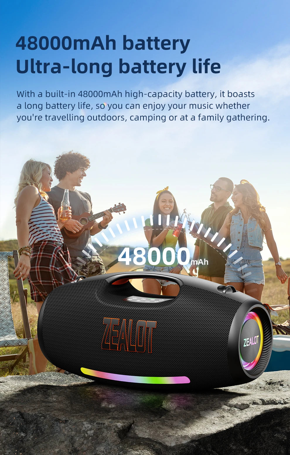 250W Portable Bluetooth Speaker, Waterproof