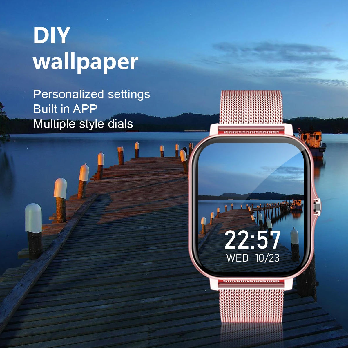 Smart watch wireless calling/dial, fitness monitoring for iPhone/Andriod