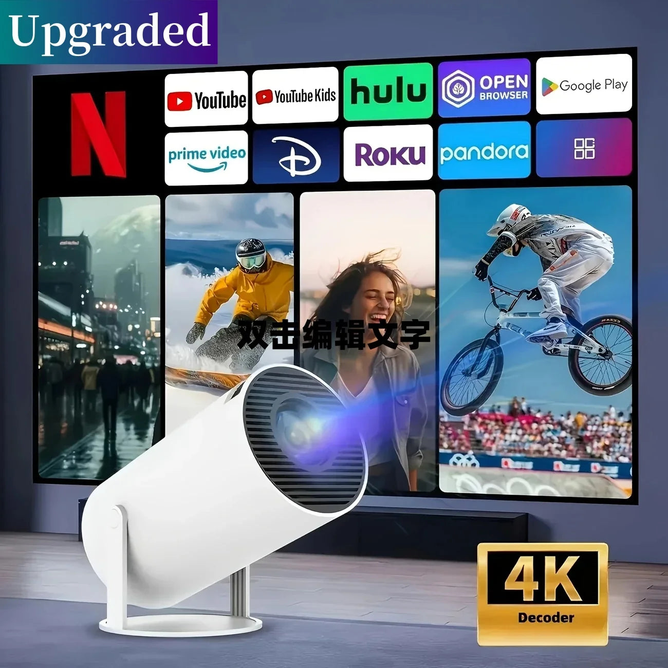 2025 Upgraded HY300PRO Mini Projector with WiFi & BT,