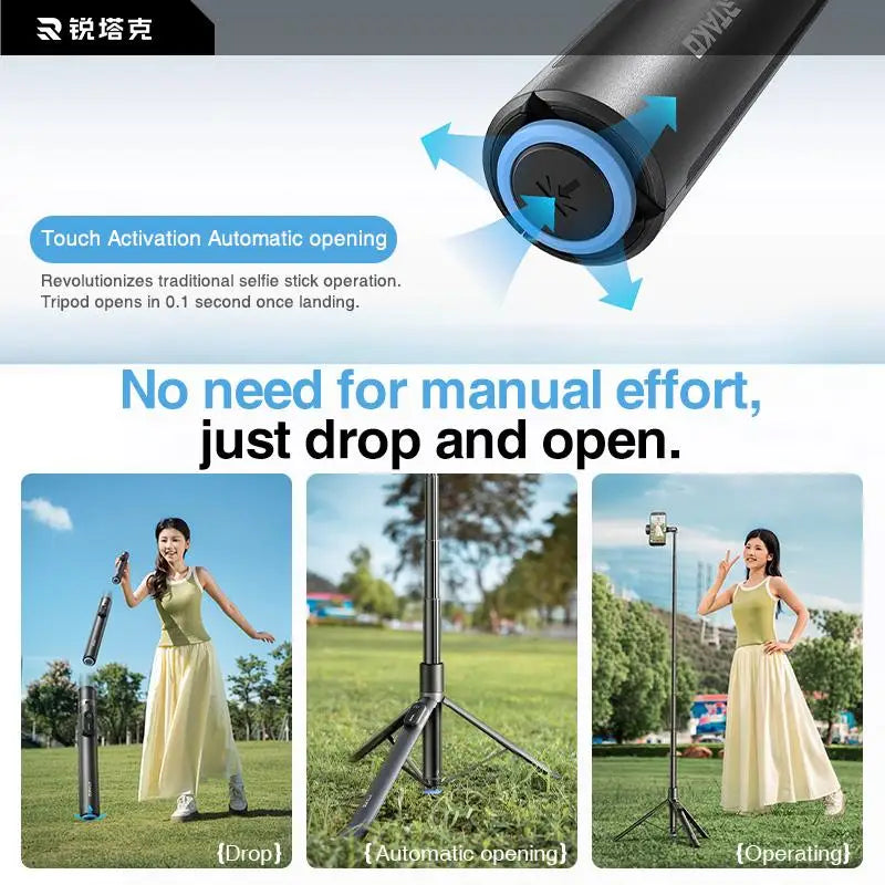 RTAKO 60"Portable Selfie Stick Tripod with Remotee.