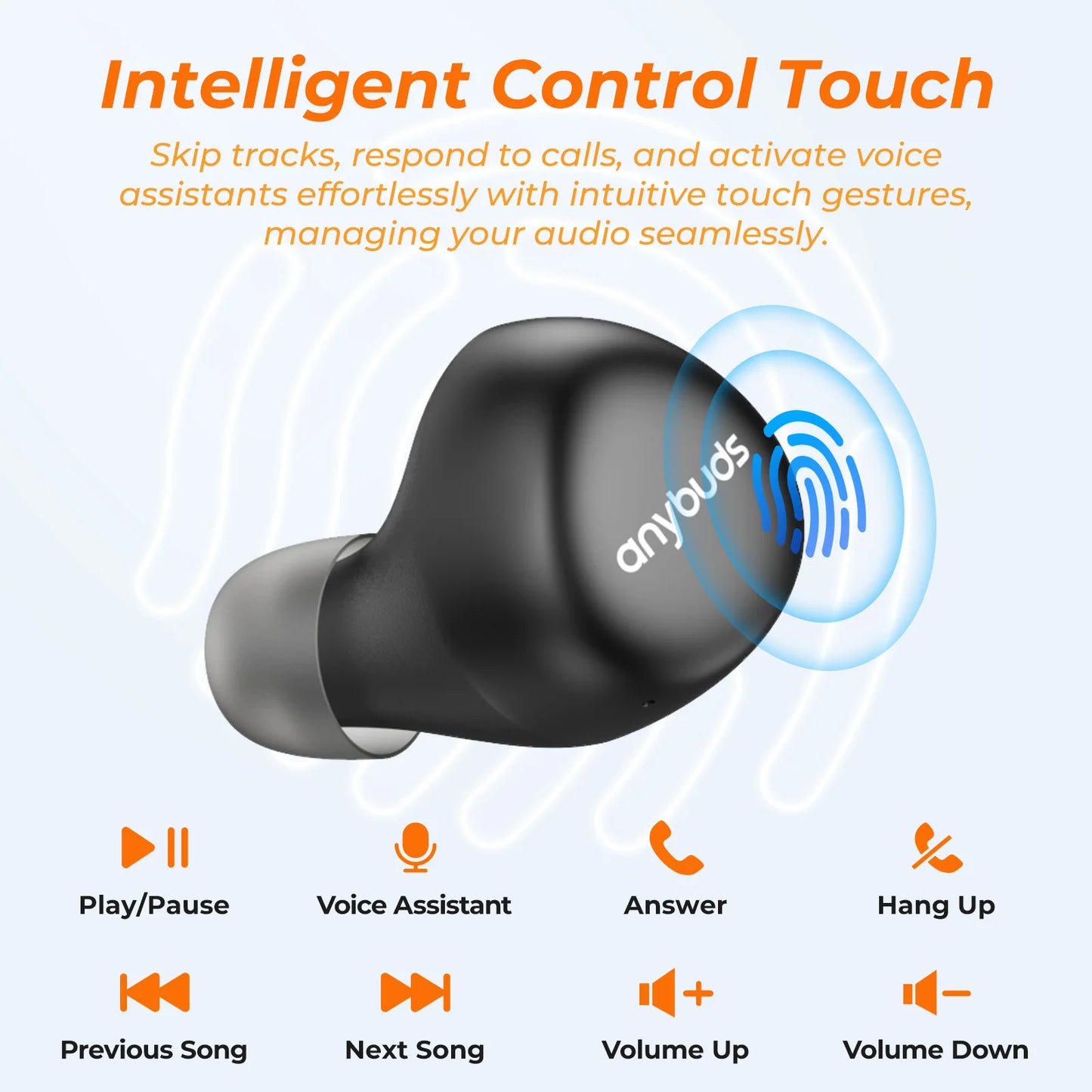 Wireless Bluetooth Headphones, Touch Control
