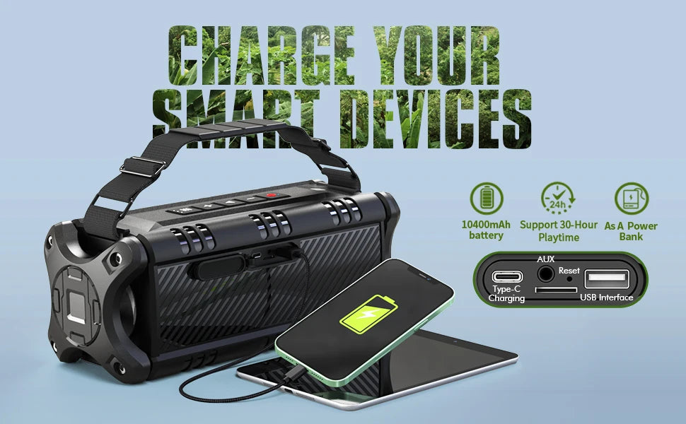 Bluetooth Speaker, 90W Peak, Waterproof, Wireless, Large Outdoor Portable Speaker