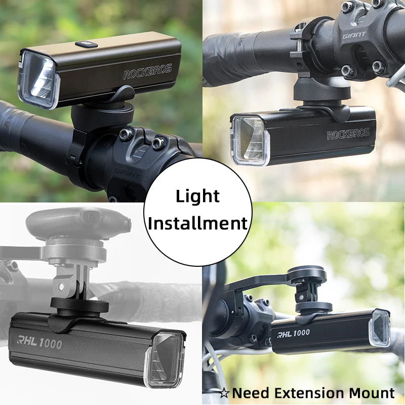 Type-C Rechargeable LED 4500mAh ,1000 lumens front lamp