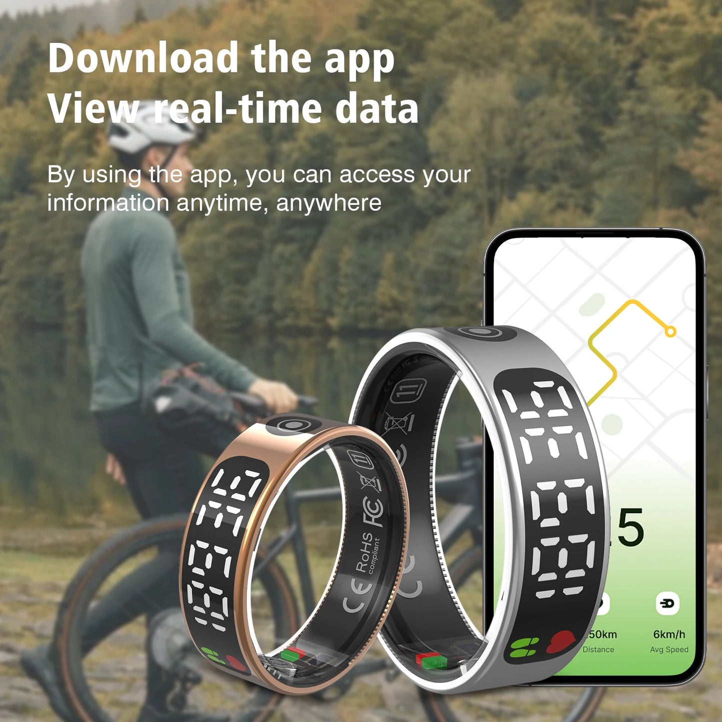 Smart ring, unisex ,multiple sports modes with charging box