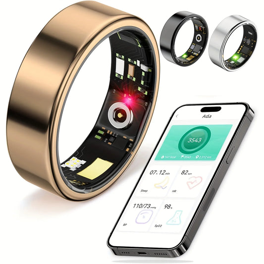 Smart ring, compatible with iPhone and Android, for women and men