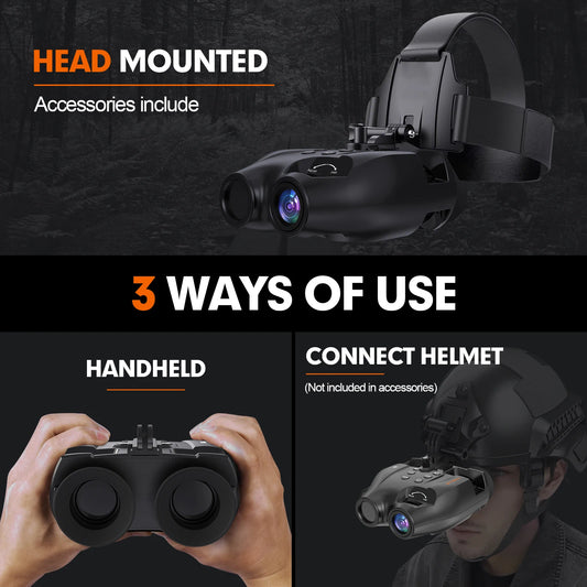 Night Vision Binoculars for handheld or Helmet Mounted