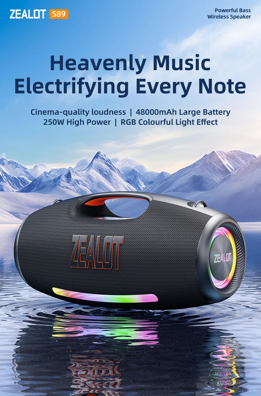 250W Portable Bluetooth Speaker, Waterproof