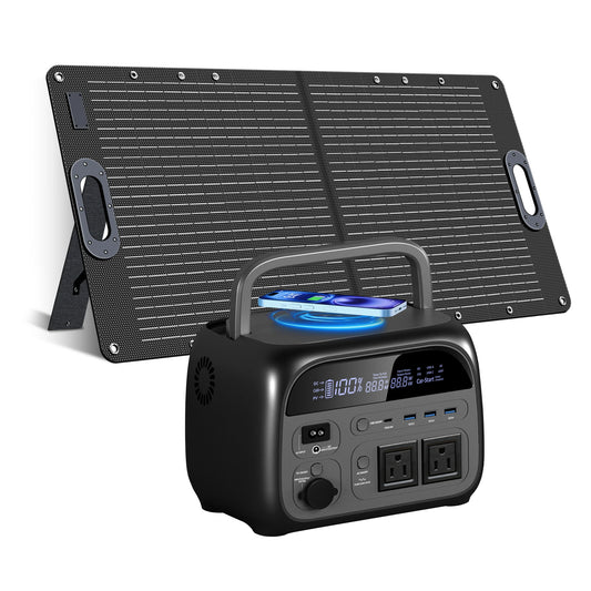 500W Solar Generator Portable Power Station 100W ETFE Solar Panel