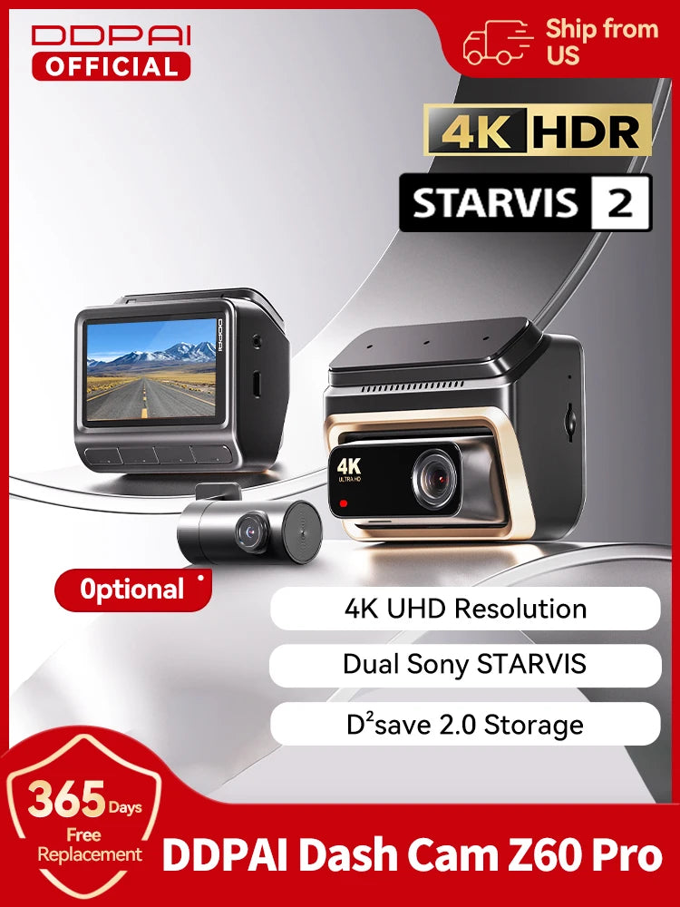 2025 4K Dash Cam Front and Rear Car Camera