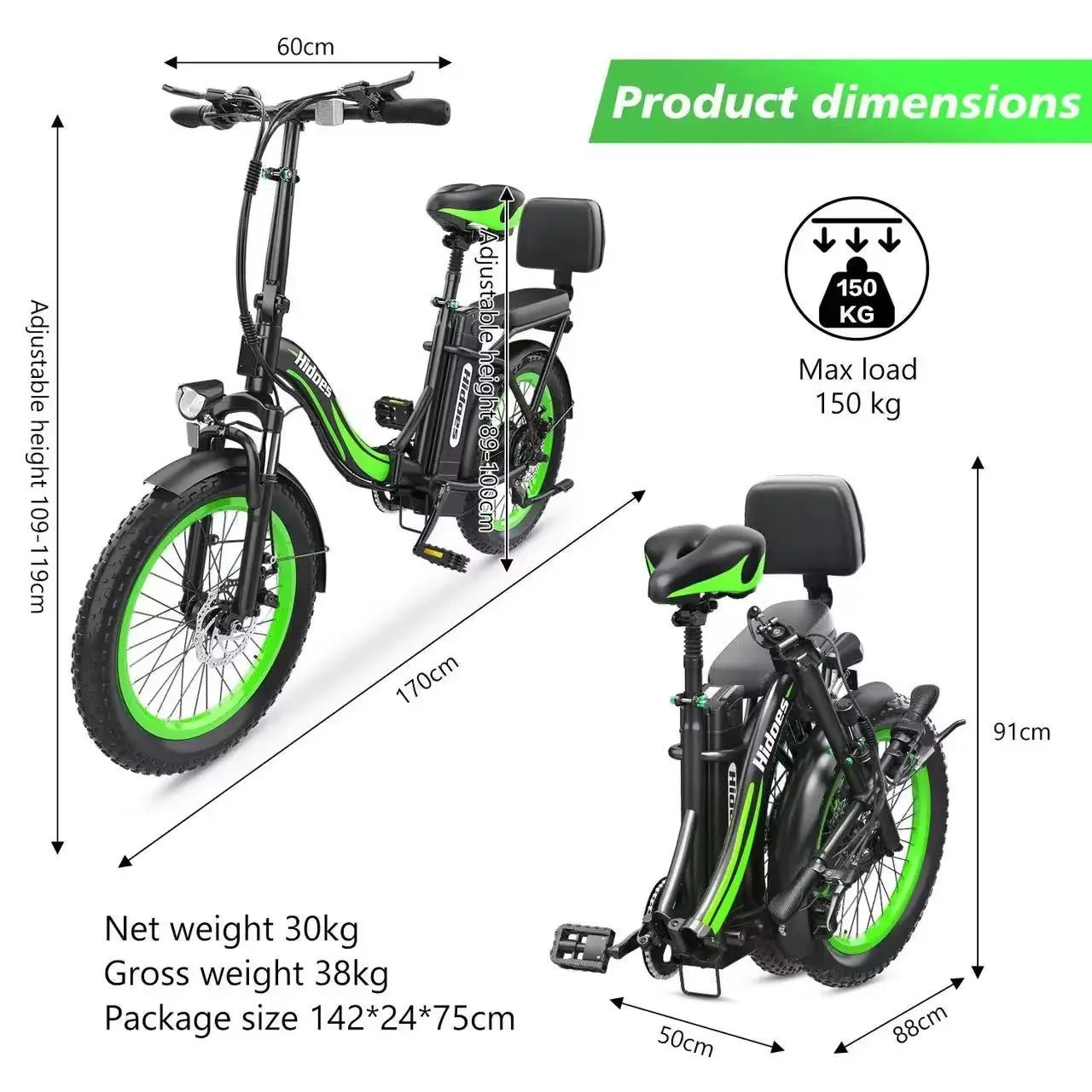 Folding Electric Bike 750W Powerful Motor