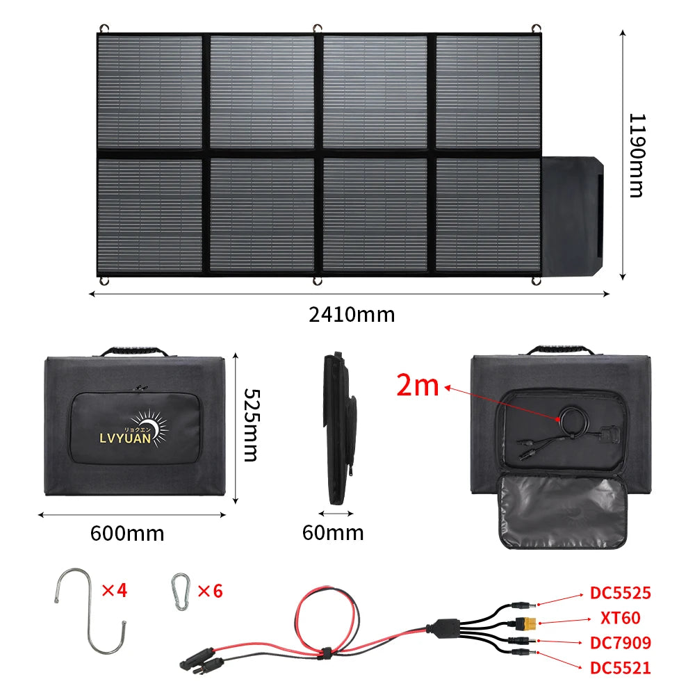 Portable Waterproof Foldable Solar Panel for Camping, RV, Garden, Roof