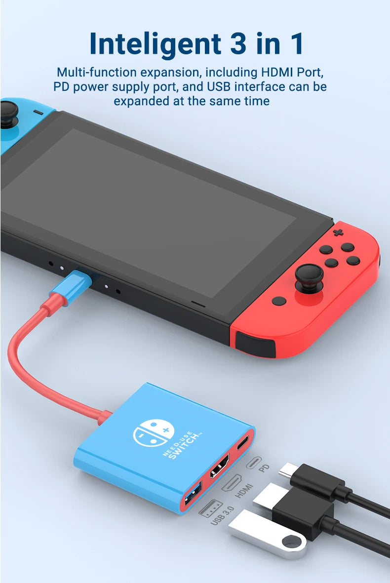 Portable TV Dock Charging Docking Station with HDMI and USB 3.0 Set for Nintendo Switch OLED