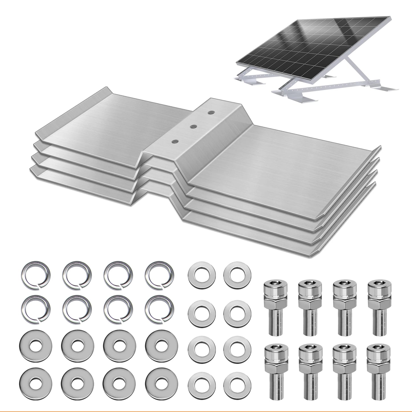 4 Pcs Aluminum Solar Panel Mounting Bracket Shim Block