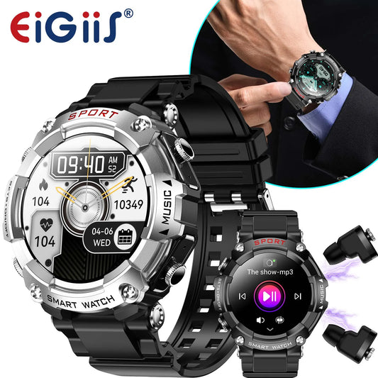 EIGIIS Smart Watch AMOLED Display With In-Ear Bluetooth Headset
