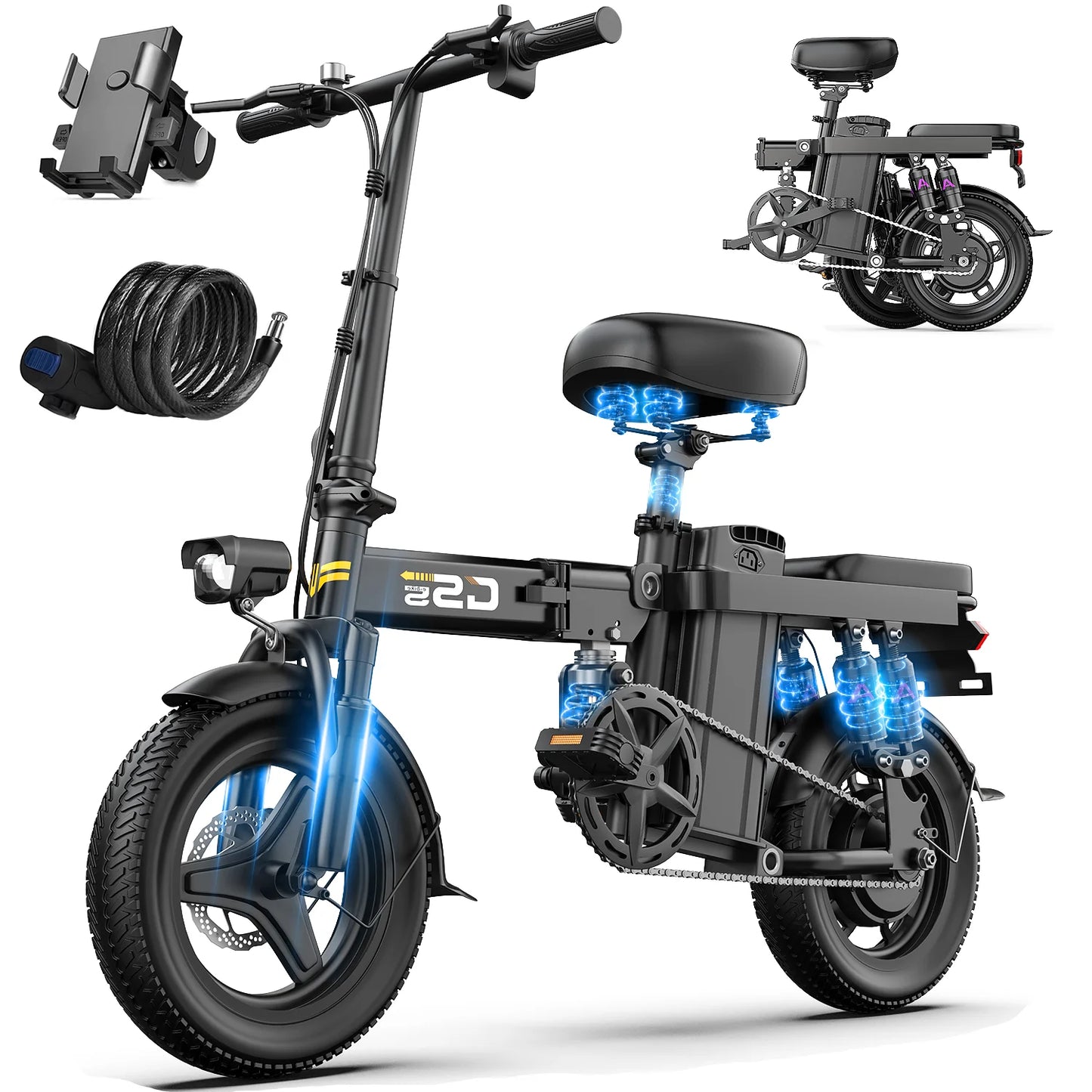 Electric Bike for Adults Teen-Folding Electric Bicycle 750W