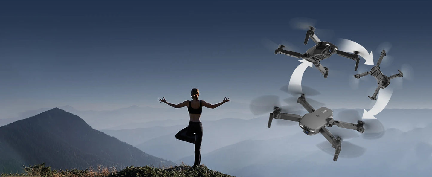 2 Batteries : 3 Camera Remote Control Drone 360° Obstacle Avoidance 2.4
