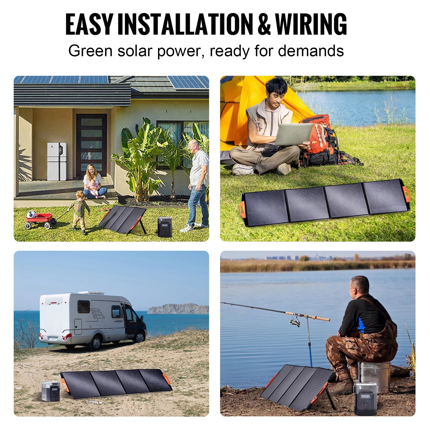 Portable Monocrystalline Solar Panel Foldable and Waterproof.