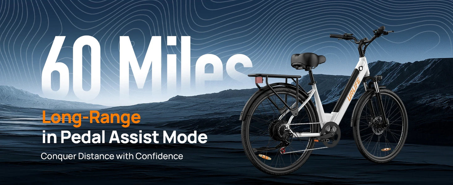 750W E-Bike Commuter 26x2" Tires, for Adults