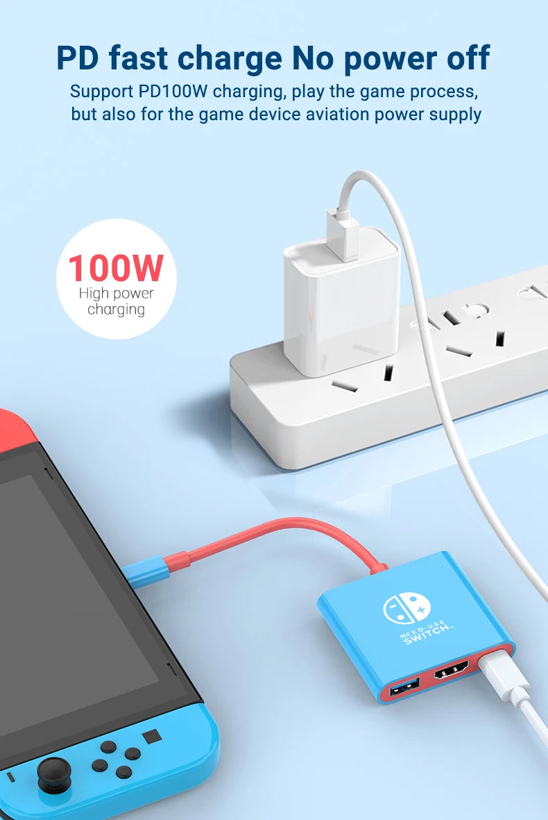 Portable TV Dock Charging Docking Station with HDMI and USB 3.0 Set for Nintendo Switch OLED
