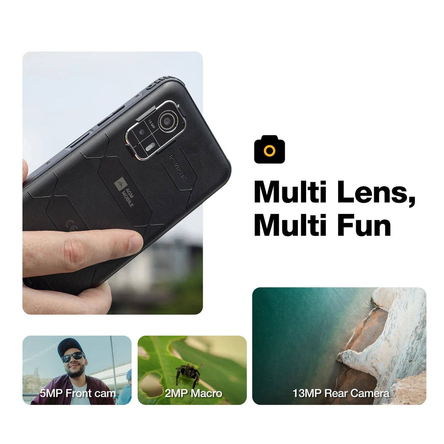 Rugged Smartphone  4+128GB HD+ Display