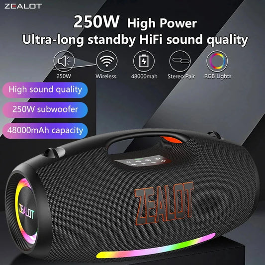 250W Portable Bluetooth Speaker, Waterproof