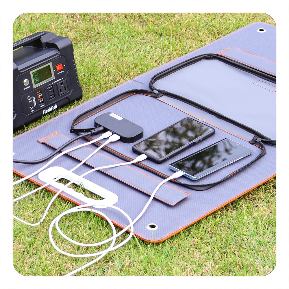 Solar Panel 60W Solar Charger Foldable USB 18V DC Solar Cell
