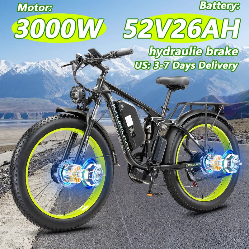 Electric Bike 3000W Dual Motor , Hydraulic Brake , Adult Off-Road