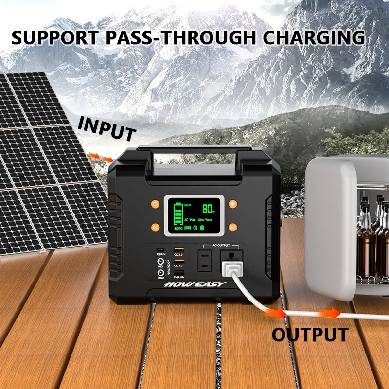 300W Portable Power Station, Solar Generator (Without Solar Panel)Spare Lithium Battery