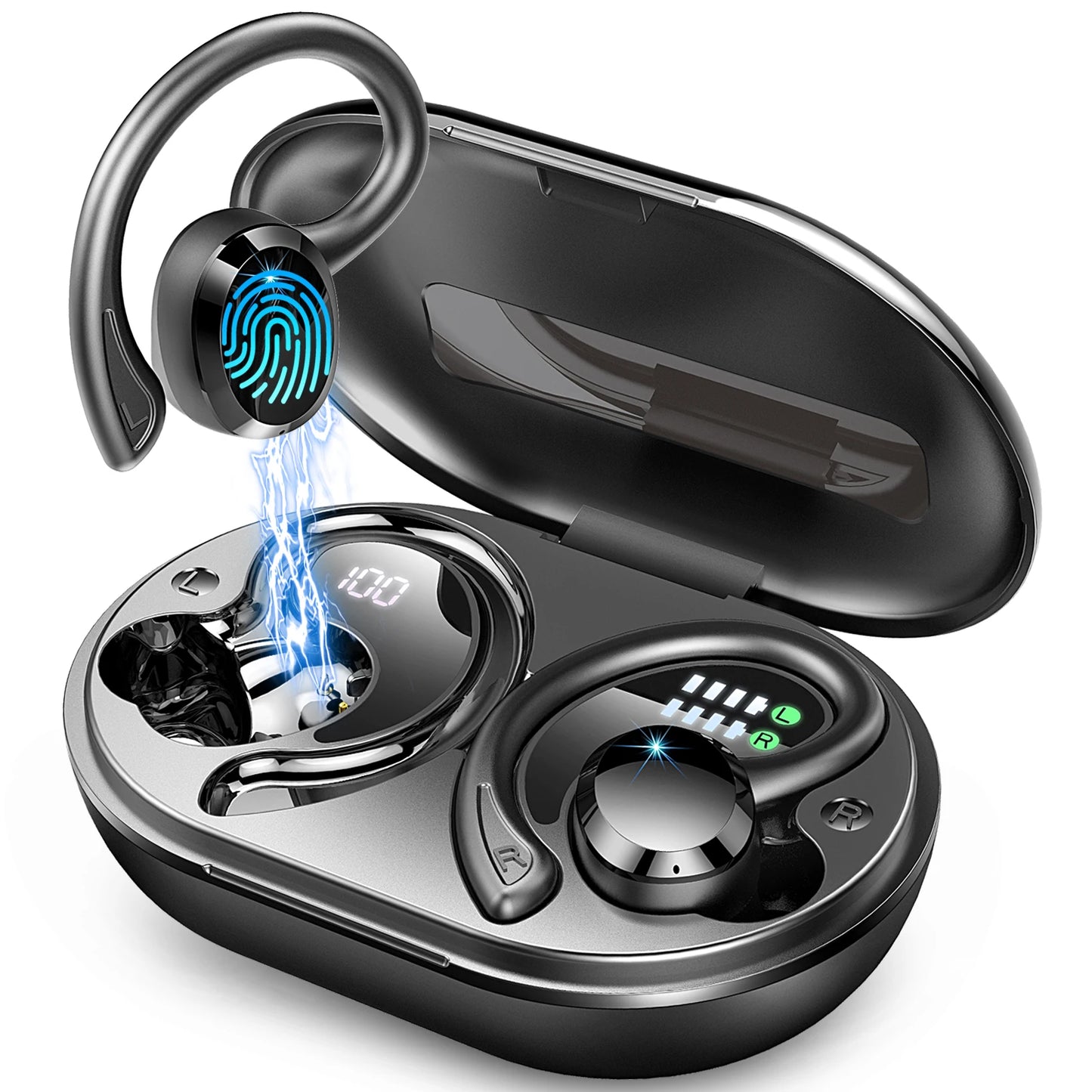 Bluetooth 5.3 Earbuds Stereo Bass, in-Ear Noise Cancelling Waterproof Sports
